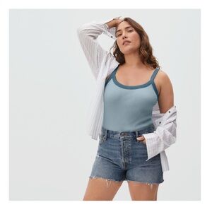 Everlane The Ringer Tank Bodysuit - Seaglass / Aegean